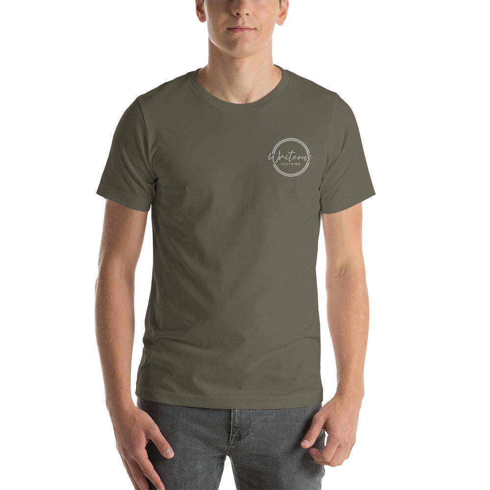 White Embroidered Logo Tee