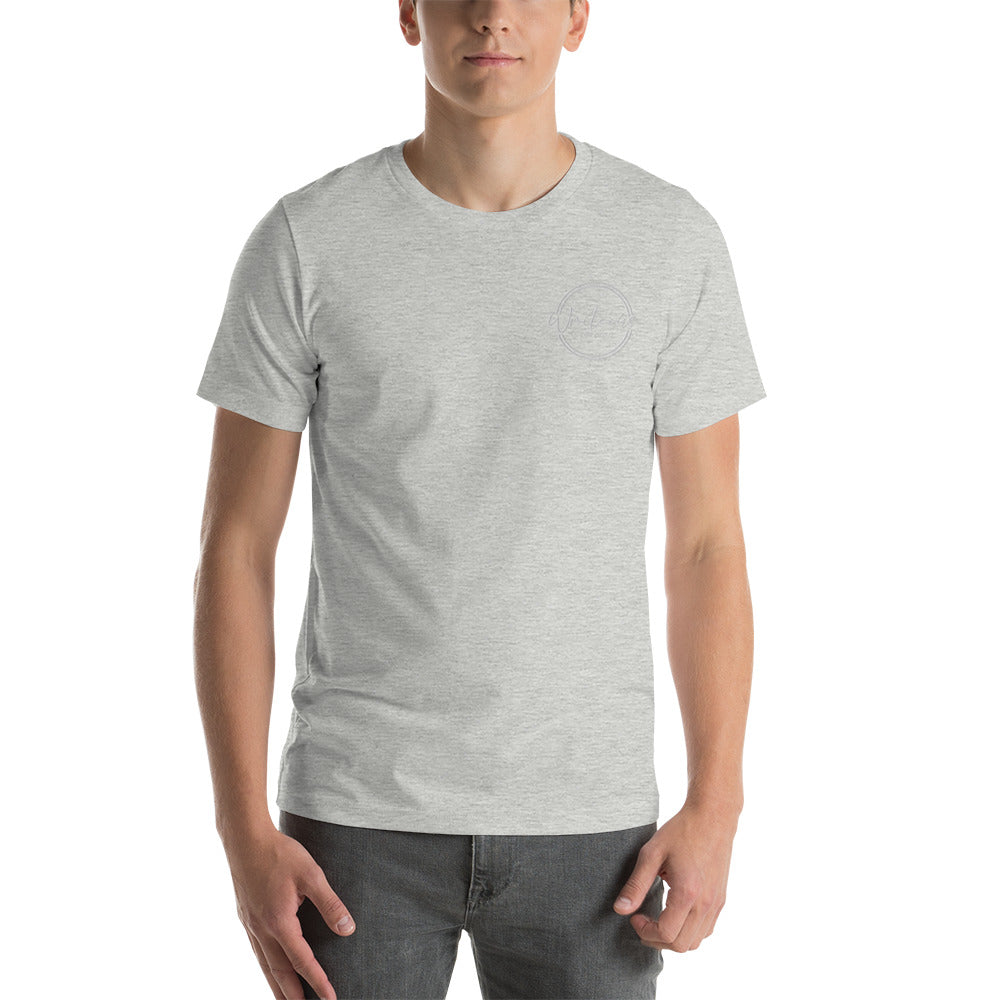 White Embroidered Logo Tee
