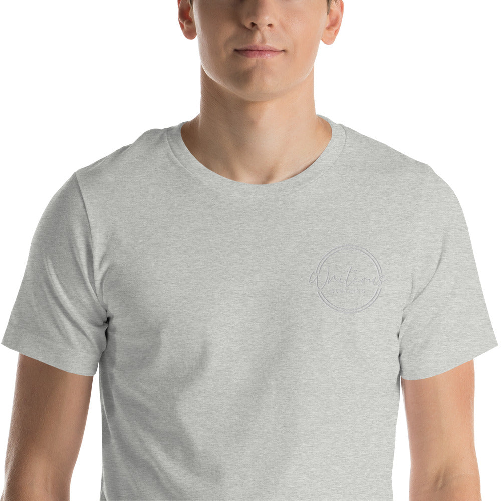 White Embroidered Logo Tee