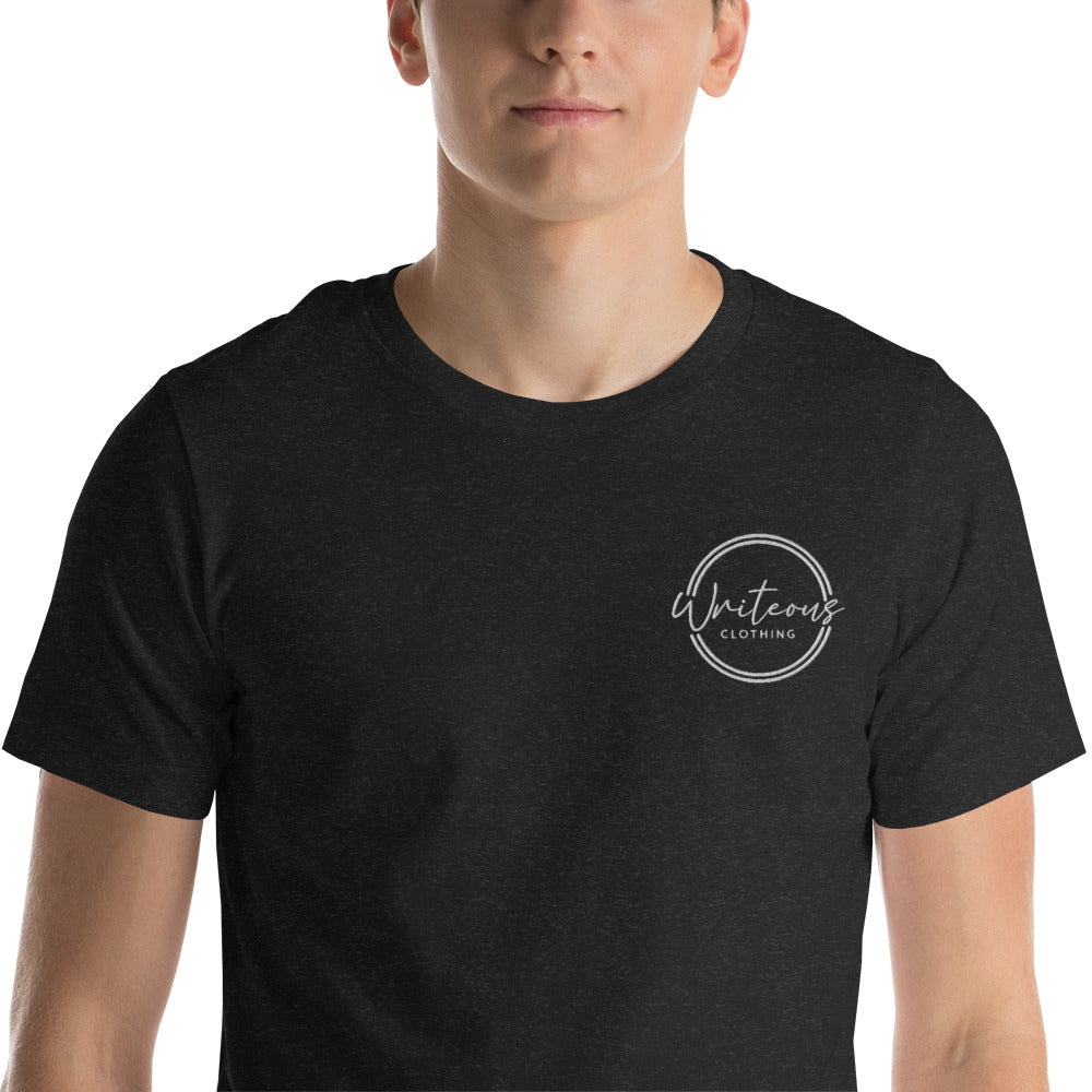 White Embroidered Logo Tee