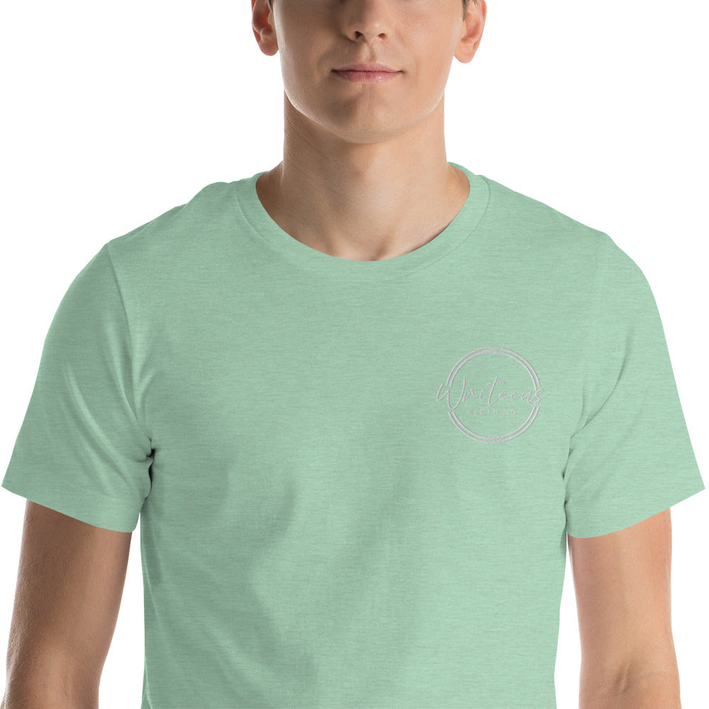 White Embroidered Logo Tee
