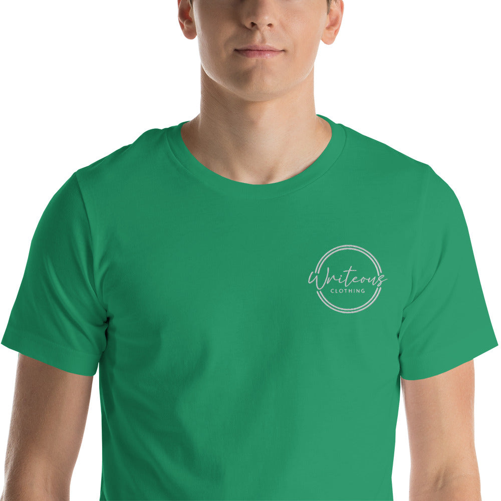 White Embroidered Logo Tee