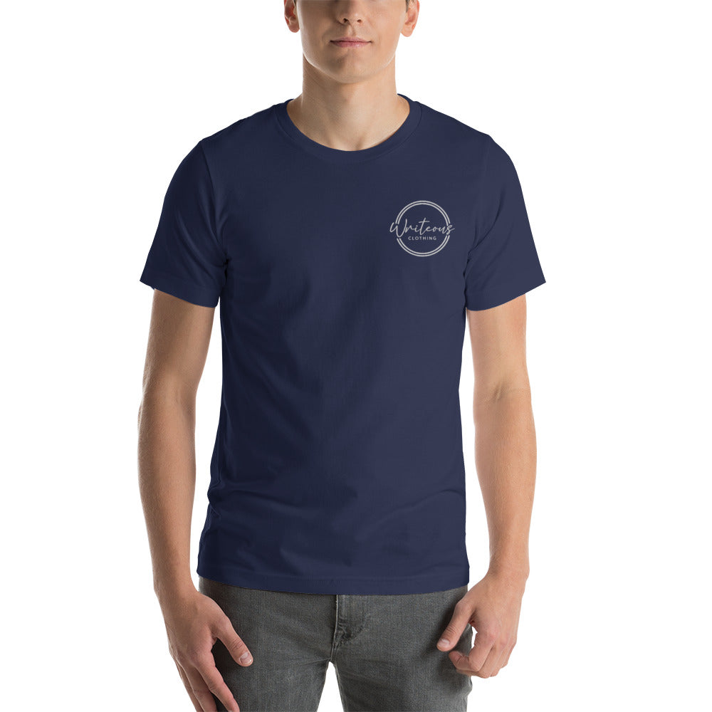 White Embroidered Logo Tee