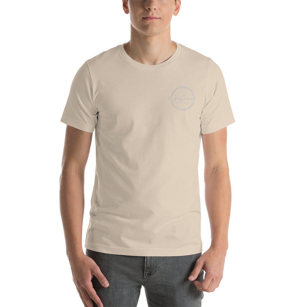 White Embroidered Logo Tee