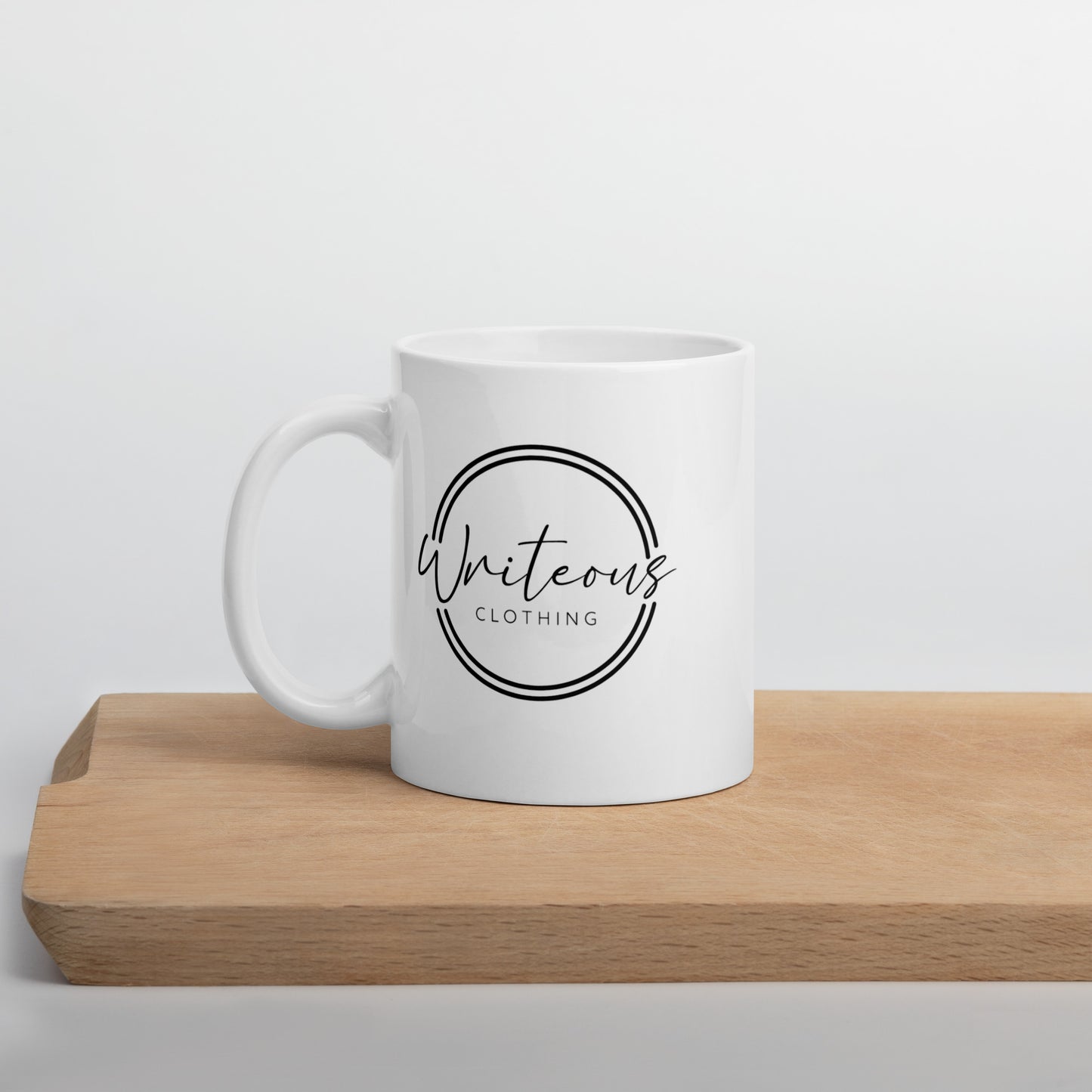 White glossy mug