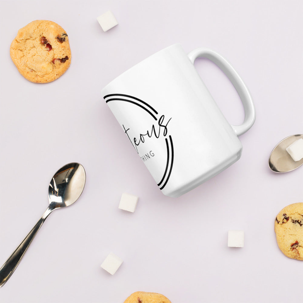 White glossy mug