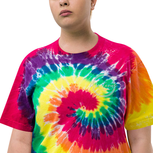Oversized Embroidered Tie-dye Tee