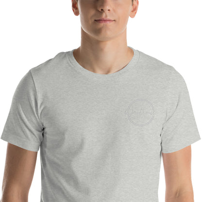 White Embroidered Logo Tee