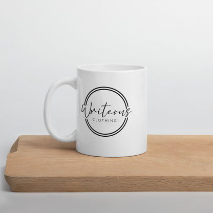 White glossy mug