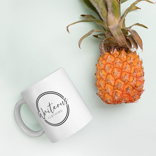 White glossy mug