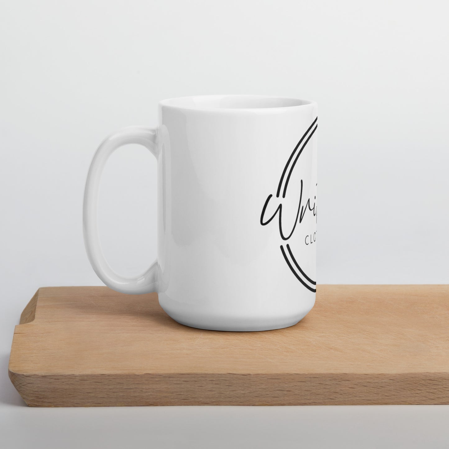 White glossy mug
